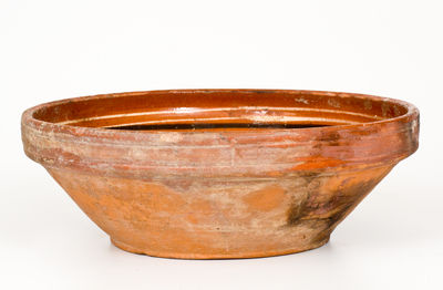 Slip-Decorated Hagerstown, MD Redware Bowl, circa 1800