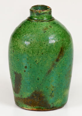 Outstanding Miniature Copper-Glazed Redware Jug, attrib. J. Eberly or S. Bell & Sons, Strasburg, VA