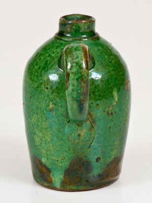 Outstanding Miniature Copper-Glazed Redware Jug, attrib. J. Eberly or S. Bell & Sons, Strasburg, VA