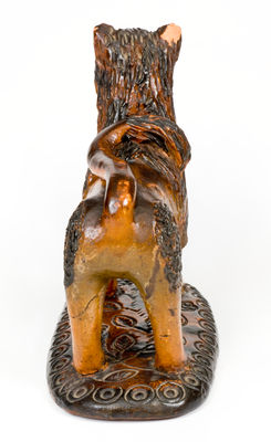 Outstanding Large-Sized Pennsylvania Redware Lion Figure