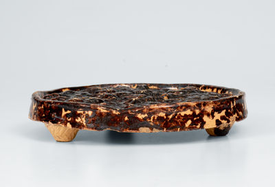 JOHN BELL / WAYNESBORO Redware Trivet w/ Relief Eagle Design