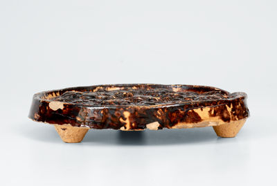 JOHN BELL / WAYNESBORO Redware Trivet w/ Relief Eagle Design