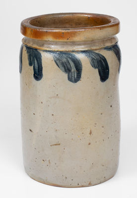 JOHN BELL / WAYNESBORO Stoneware Jar w/ Cobalt Decoration