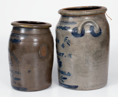 Lot of Two: WILLIAMS & REPPERT / GREENSBORO, PA Stoneware Jars