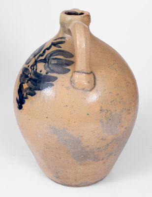 Double-Handled Ohio Stoneware Jug with Floral Decoration