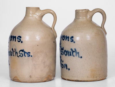 Lot of Two: Half-Gallon Stoneware Jugs with Bold BOSTON Advertising