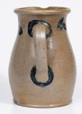 Half-Gallon Stoneware Pitcher w/ Cobalt Clover Decoration, Baltimore, MD origin