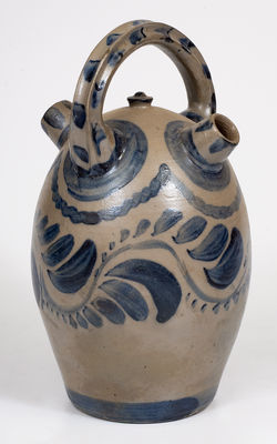 Exceptional Western PA Stoneware Harvest Jug w/ Profuse Freehand Cobalt Decoration