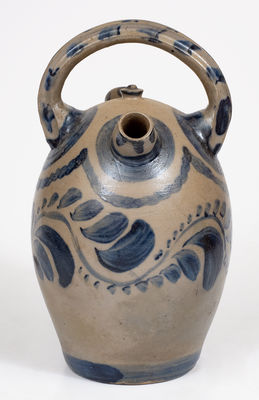 Exceptional Western PA Stoneware Harvest Jug w/ Profuse Freehand Cobalt Decoration