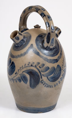 Exceptional Western PA Stoneware Harvest Jug w/ Profuse Freehand Cobalt Decoration