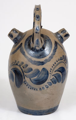 Exceptional Western PA Stoneware Harvest Jug w/ Profuse Freehand Cobalt Decoration