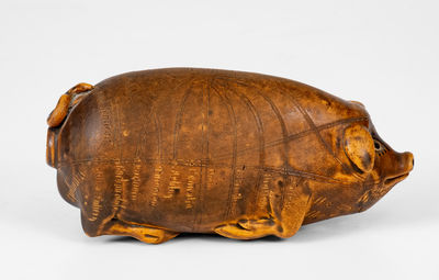Rare and Fine Anna Pottery Stoneware Pig Flask, Wallace and Cornwall Kirkpatrick