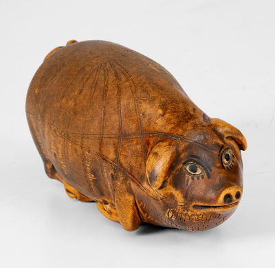 Rare and Fine Anna Pottery Stoneware Pig Flask, Wallace and Cornwall Kirkpatrick