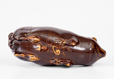 Rare Anna Pottery Stoneware Advertising Pig Bottle, Wallace and Cornwall Kirkpatrick