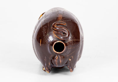 Rare Anna Pottery Stoneware Advertising Pig Bottle, Wallace and Cornwall Kirkpatrick