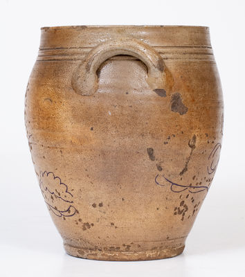 Unusual Northeastern Stoneware Jar w/ Elaborate Manhattan-Inspired Incised Decoration