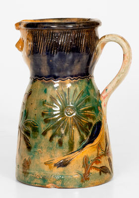 Elaborate Earthenware Face Pitcher, European origin