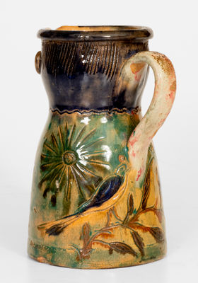 Elaborate Earthenware Face Pitcher, European origin