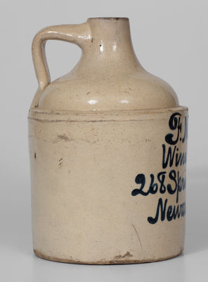 Fulper Bros. Stoneware Script Jug w/ Elaborate Newark, NJ Advertising