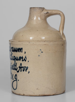 Fulper Bros. Stoneware Script Jug w/ Elaborate Newark, NJ Advertising