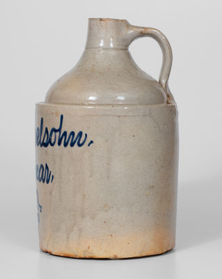 Fulper Bros. Stoneware Script Jug with Belmar, NJ Advertising