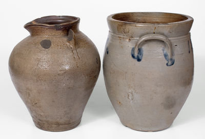 Lot of Two: Stoneware Jars incl. BOSTON and Dated 