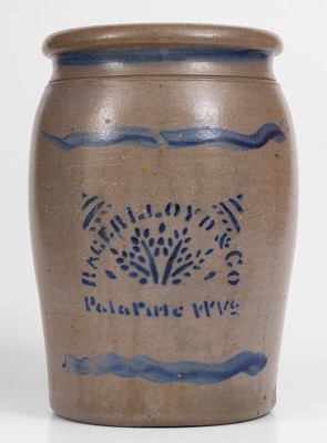 One-Gallon RAGER LLOYD & CO / Palatine, West Virginia Stoneware Jar