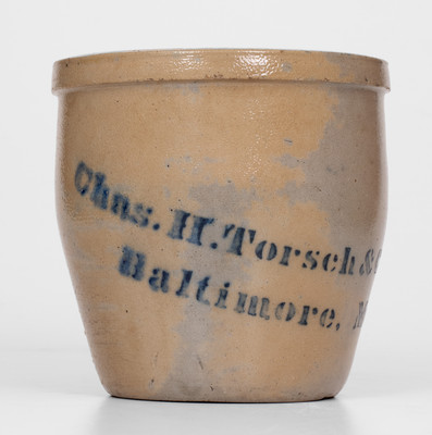 Small-Sized Chas. H. Torsch & Co. / Baltimore, Md. Stoneware Advertising Jar