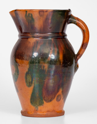 Rare Large-Sized Shenandoah Valley Redware Cream Pitcher