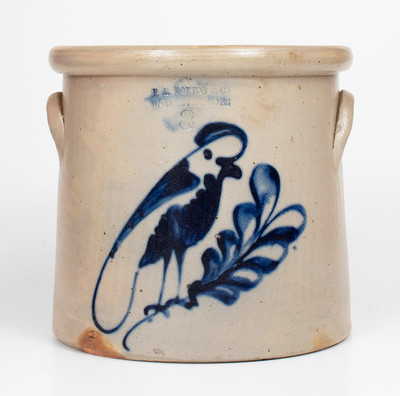 Three-Gallon F.B. NORTON & CO / WORCESTER, MASS. Stoneware Parrot Crock