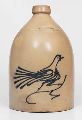 Two-Gallon WHITE'S UTICA (New york) Stoneware Bird Jug