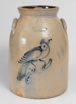 Three-Gallon WEST TROY, / N.Y. / POTTERY Stoneware Bird Jar