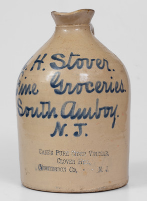 Scarce CASE'S PURE CIDER VINEGAR / CLOVER HILL / HUNTERDON CO., N.J. Advertising Syrup Jug