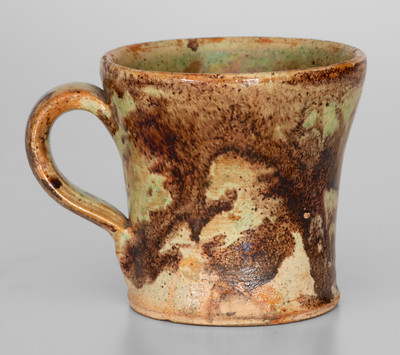 Exceptional BAECHER / WINCHESTER, VA Redware Mug, Anthony Bacher, circa 1880
