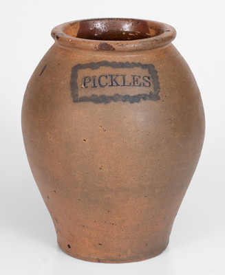 Scarce Small-Sized Clarkson Crolius (New York City) Stoneware PICKLES Jar