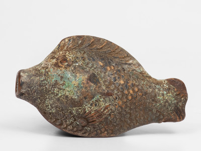 Moravian Redware Fish Flask (Salem, North Carolina), probably Excavated