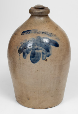 William MOYER / HARRISBURG Stoneware Jug w Cobalt Decoration, 1858-61