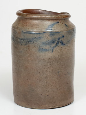 Attrib. Branch Green, Philadelphia Stoneware Jar w/ Coggled Bird Decoration