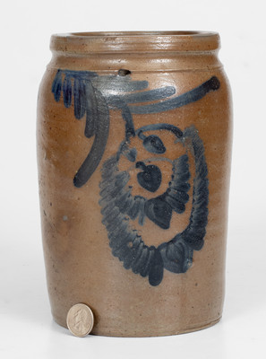 Baltimore, MD Stoneware Jar with Unusual Floral Decoration, c1855