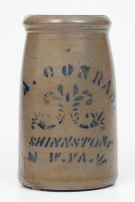 A. CONRAD / SHINNSTON, W. VA Stoneware Canning Jar