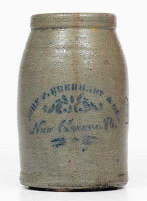 Scarce JOHN P. EBERHART & CO. / NEW GENEVA, PA Stoneware Jar