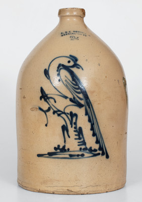Two-Gallon J. & E. NORTON / BENNINGTON, VT Stoneware Pheasant Jug, circa 1855