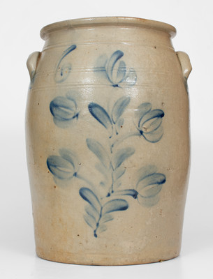 6 Gal. Beaver, Pennsylvania Stoneware Jar with Floral Decoration