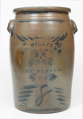 8 Gal. R. T. WILLIAMS / NEW GENEVA, PA Stoneware Jar, c1880