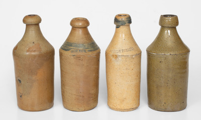 Lot of Four: American Stoneware Bottles incl. HYDE PARK and J. CHESTER Examples