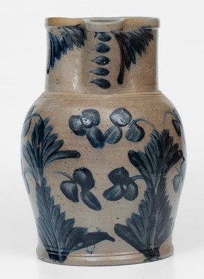 Rare Stoneware Pitcher w/ Elaborate Decoration, attrib. Northeast, Maryland (Remmey or Magee)