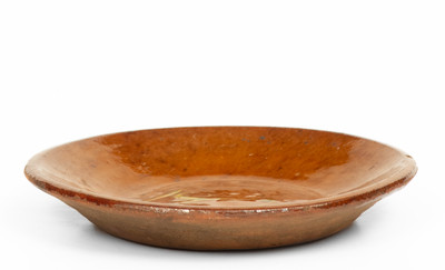 Rare and Fine Diminutive 1835 Redware Dish, Northeastern origin