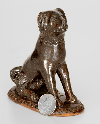 Pennsylvania Redware Seated Dog Figure