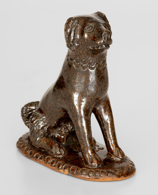 Pennsylvania Redware Seated Dog Figure