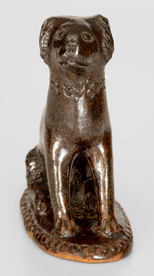 Pennsylvania Redware Seated Dog Figure